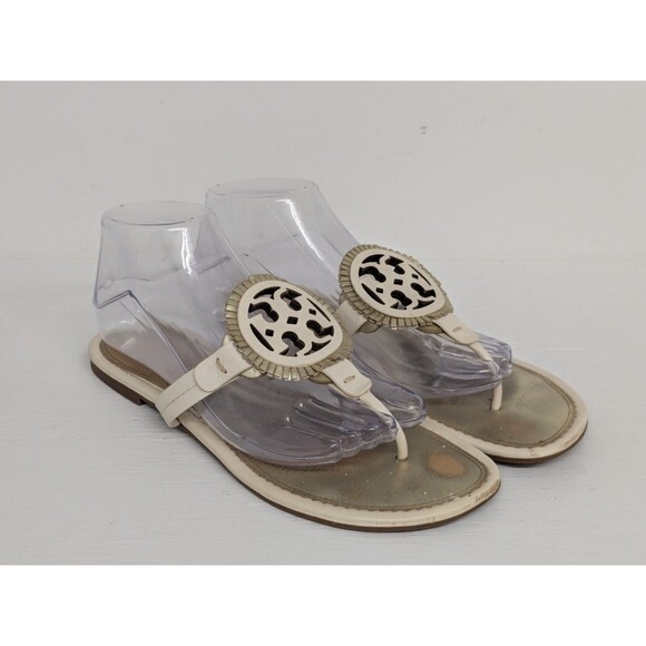Tory Burch Miller Fringe Flip Flop Thong Sandal Ivory Women’s Sz 10M - Picture 1 of 7